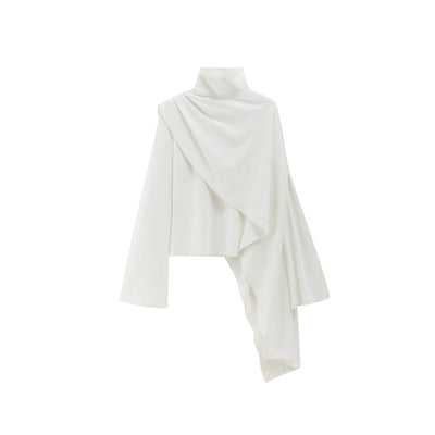 Blusa Tipo Chal Cuello Alto con Mangas Acampanadas para Mujer - Image 6