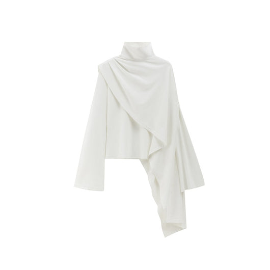 Blusa Tipo Chal Cuello Alto con Mangas Acampanadas para Mujer - Image 6