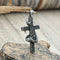Mens Fashion Vintage Solid Three-dimensional Cobra Cross Pendant Necklace Plateado Pendant only