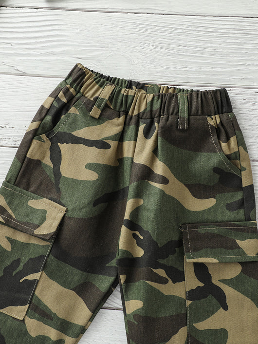 Conjunto Dos Piezas: Suéter Negro Tejido Manga Larga + Pantalón Camuflaje - Image 12