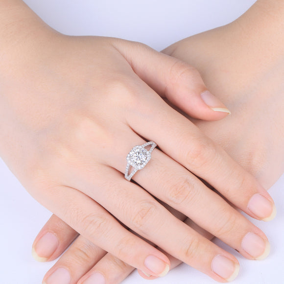 Anillo de Plata 925 con Moissanita Incrustada para Mujer