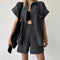 Conjunto Casual Mujer: Blusa Manga Corta y Shorts