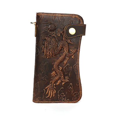 Cartera de Cuero Vintage Crazy Horse para Hombre con Grabado - Image 7