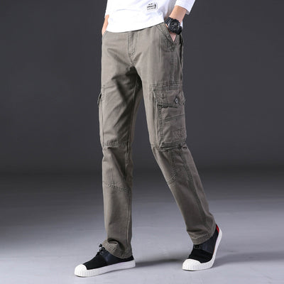 Pantalones de Trabajo Hombre Algodón Puro Bolsillos Múltiples Corte Recto - Image 3