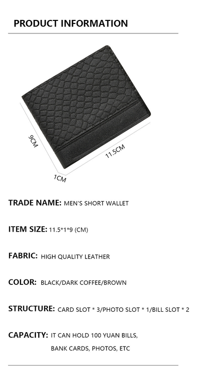 Billetera Corta para Hombre con Patrón Piel de Serpiente - Image 7