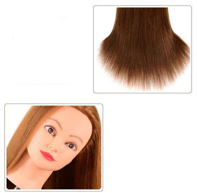 Cabeza de Práctica para Peluquería con Cabello Natural - Image 5