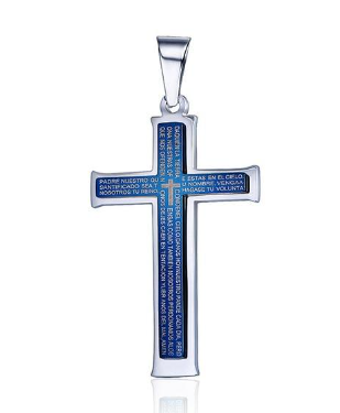 Collar de Titanio Doble Cruz para Hombre con Colgante de Acero Inoxidable - Image 8