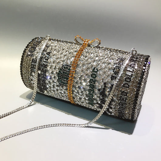 Bolso de Noche Cristal Brillante Efecto Dólar - Image 7