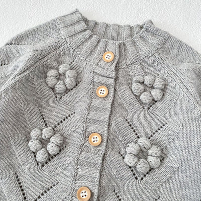 Suéter Tejido a Mano con Calado Hueco para Bebé Niña - Conjunto Coordinado - Image 22