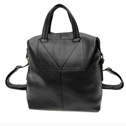 Mochila Negra de Cuero Universal Shiralee - Diseño Minimalista