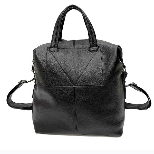 Mochila Negra de Cuero Universal Shiralee - Diseño Minimalista
