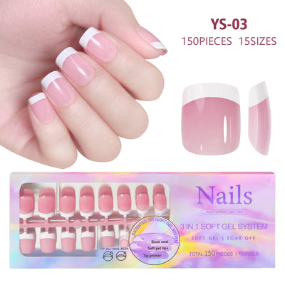 Uñas Postizas Estilo Francés Desmontables sin Marcas - Image 8