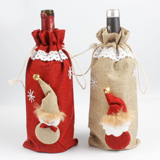 Funda Decorativa para Botella de Vino Nochevieja y Navidad