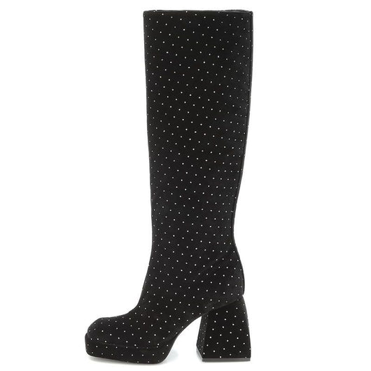 Botas Plataforma de Tacón Grueso con Punta Cuadrada en Cuero - Image 9