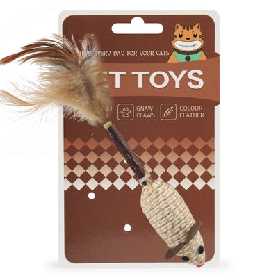 Juguete Interactivo para Gatos con Plumas y Cuerda de Cáñamo - Image 4