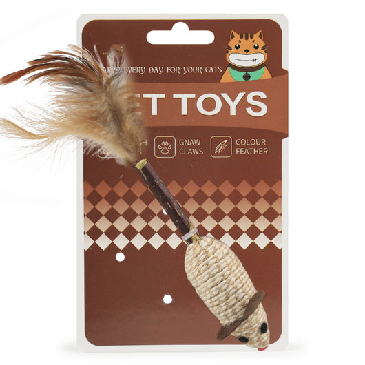 Juguete Interactivo para Gatos con Plumas y Cuerda de Cáñamo - Image 4