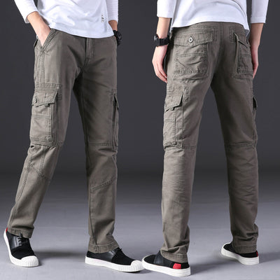 Pantalones de Trabajo Hombre Algodón Puro Bolsillos Múltiples Corte Recto - Image 9