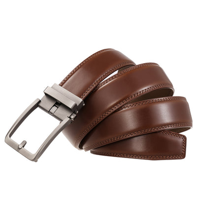 Cinturón Ejecutivo de Cuero Doble Capa con Hebilla Automática Resistente a Perforaciones - Image 35
