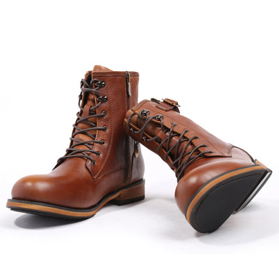Botas Martin de Cuero Retro Británico con Punta Redonda para Hombre - Image 15