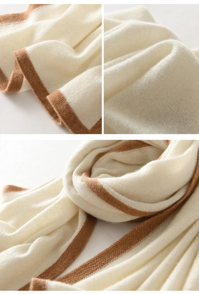 Bufanda Cashmere Tejida con Diseño Geométrico Bloques de Color - Estilo Occidental - Image 35