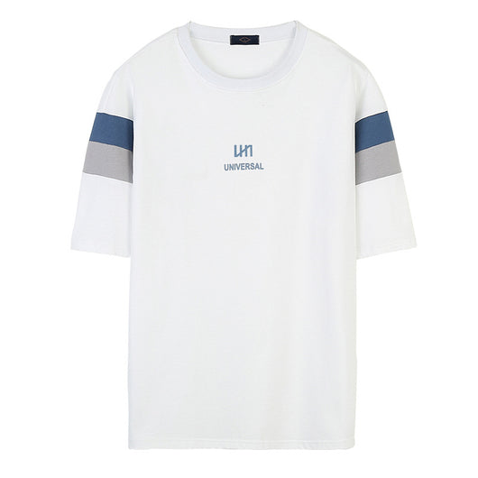 Playera Casual de Algodón para Hombre con Cuello Redondo y Estampado Contrastante - Image 3