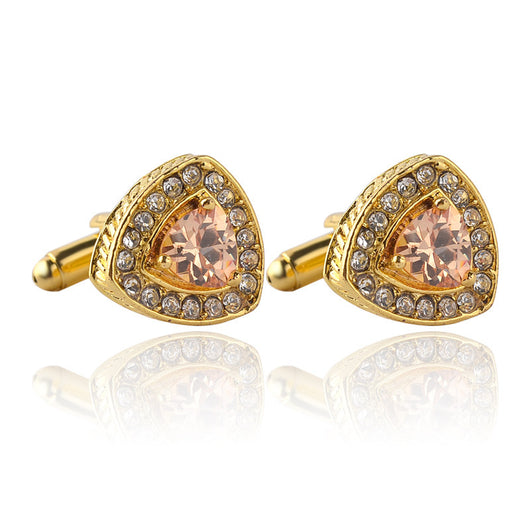 Gemelos para Camisa Hombre Cristal Triangular Diamante Francés - Image 5