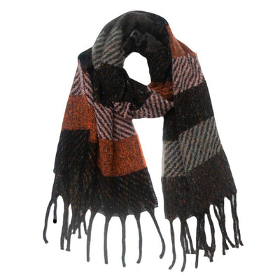 Bufanda Unisex a Rayas con Borlas - Cuello Cálido Europeo y Americano - Image 10