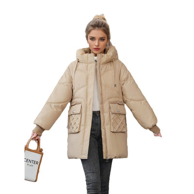 Abrigo de Invierno con Capucha y Bolsillos - Chaqueta de Algodón Grueso para Mujer - Image 10