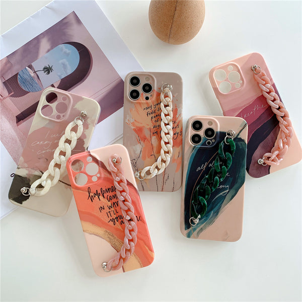 Funda para Celular con Cadena de Muñeca - Diseño Graffiti IMD