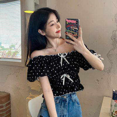 Blusa Romántica con Mangas Voluminosas y Lunares - Image 2