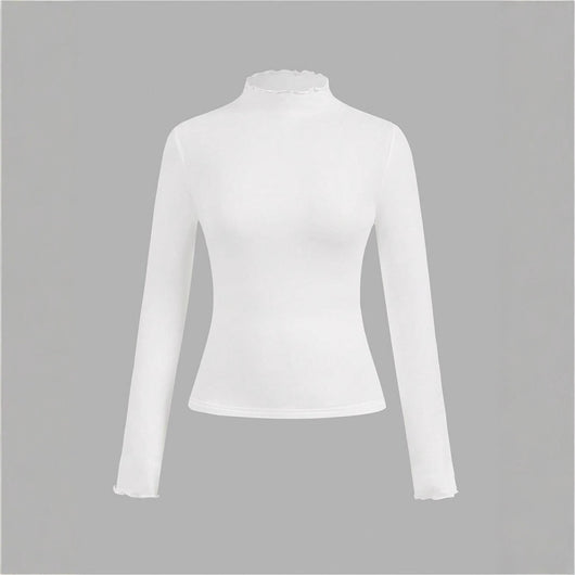 Blusa Ajustada de Punto con Volantes - Image 2