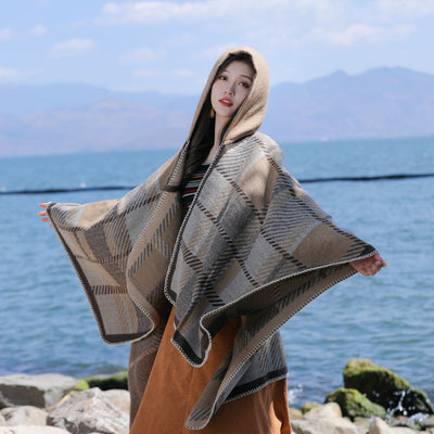 Capa Poncho Escocés con Capucha y Forro Térmico - Image 12
