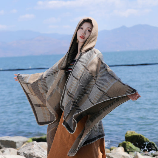 Capa Poncho Escocés con Capucha y Forro Térmico - Image 12