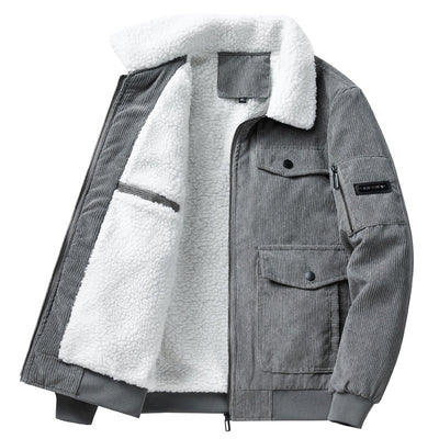 Abrigo Acolchado Coreano para Hombre con Bolsillos Grandes y Forro de Lana de Cordero - Image 6