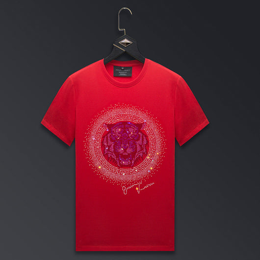 Camiseta Tigre Strass Talla Grande Hombre Manga Corta Algodón Verano - Image 8