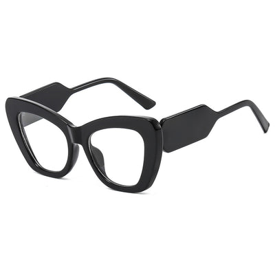 Pink cat-eye sunglasses with green temples and brown to pink gradient lenses on a white background. - Image 14