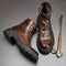Botas Worker de Cuero Genuino con Plataforma para Hombre - Otoño e Invierno