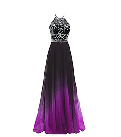 Vestido de Noche Elegante con Gradiente y Escote Halter - Image 10