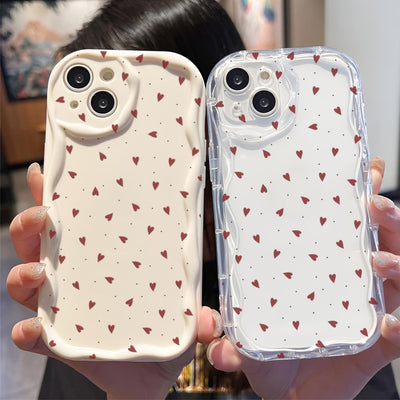 Funda para Celular con Patrón de Corazones Pintados en Crema - Image 17