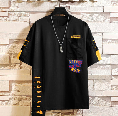 Playera Holgada Hip Hop Street Cuello Redondo para Hombre - Image 7