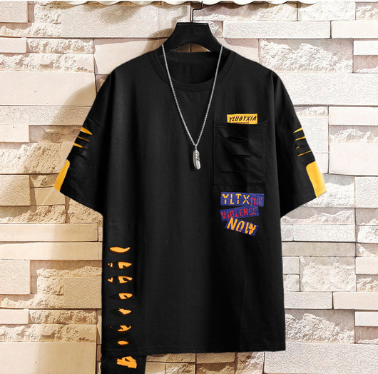 Playera Holgada Hip Hop Street Cuello Redondo para Hombre - Image 7