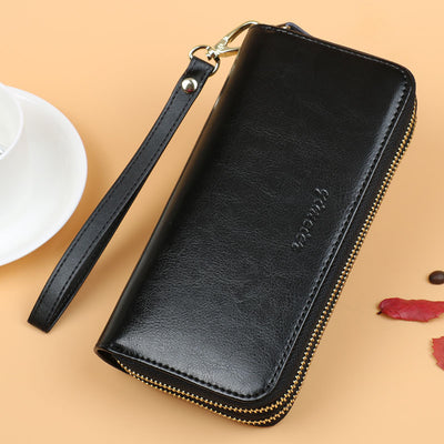 Billetera Mujer Cuero Oil Wax Doble Cierre con Monedero - Gran Capacidad - Image 18