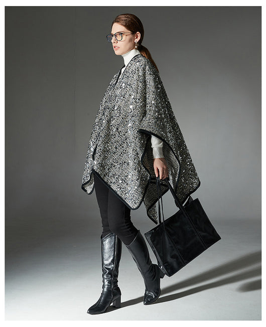 Chal de Lentejuelas Plateadas para Mujer - Elegancia Brillante - Image 8