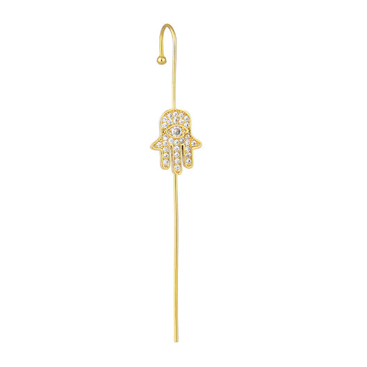 Aretes Dorados con Baño de Oro Real y Diseño Envolvente en la Oreja - Image 3