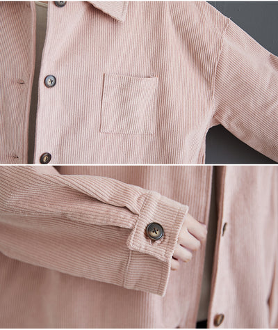 Camisa de Pana Vintage Talla Grande para Otoño - Image 12