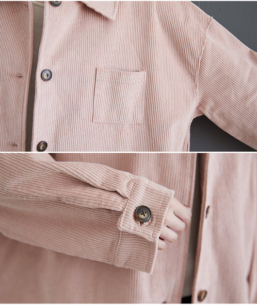 Camisa de Pana Vintage Talla Grande para Otoño - Image 12