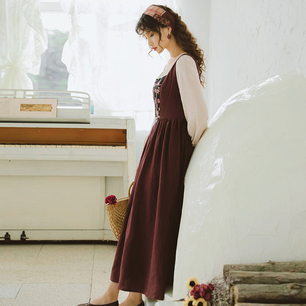 Vestido Hada Pastoril de Manga Larga Estilo Vintage