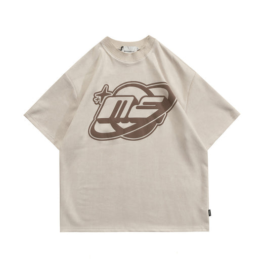 Playera Holgada Hip-hop Unisex con Estampado de Letras en Terciopelo Sintético - Image 4