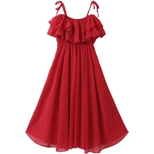 Vestido Infantil con Tirantes y Falda Voluminosa - Image 5