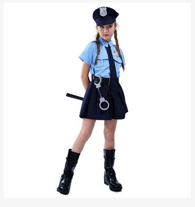 Disfraz de Policía para Niñas - Uniforme Ajustado con Mangas Largas - Image 4